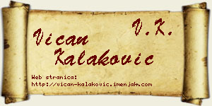 Vićan Kalaković vizit kartica